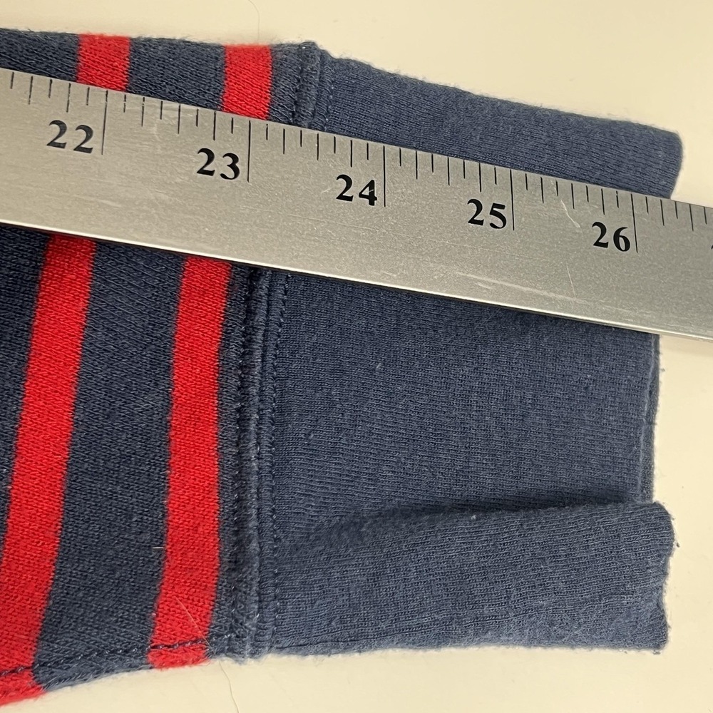 Vintage 90's Polo Ralph Lauren Hoodie Mens L Blue Red Striped Y2K Pullover - Picture 7 of 16